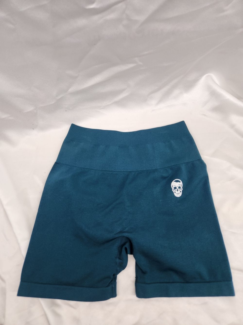Women's Athletic Bike Shorts with Skull Accent